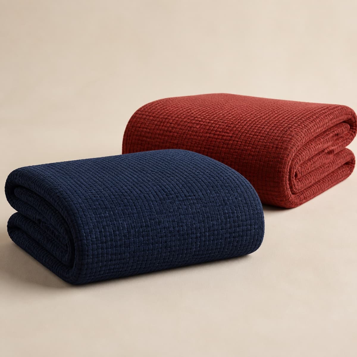 200×230 Throw 280 GSM – Navy Blue / Brick Red
